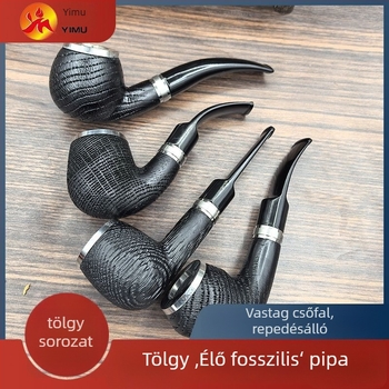 Tölgyfa pipa leválasztható szájrésszel, klasszikus tömörfa dizájn