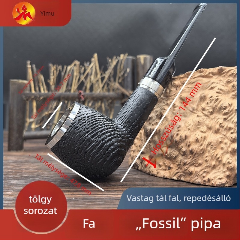 Tölgyfa pipa leválasztható szájrésszel, klasszikus tömörfa dizájn