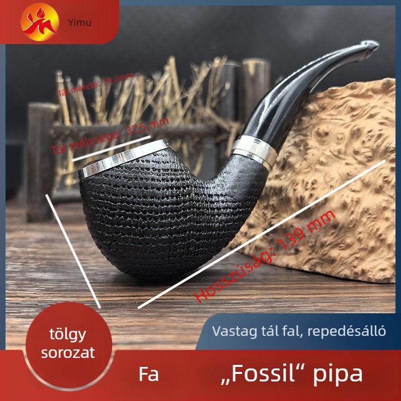 Tölgyfa pipa leválasztható szájrésszel, klasszikus tömörfa dizájn