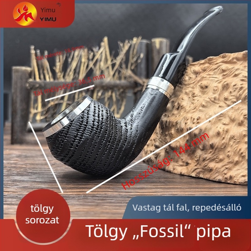 Tölgyfa pipa leválasztható szájrésszel, klasszikus tömörfa dizájn