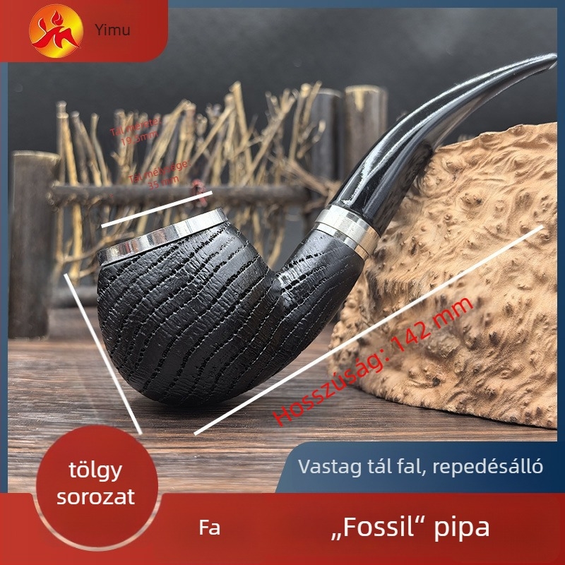 Tölgyfa pipa leválasztható szájrésszel, klasszikus tömörfa dizájn