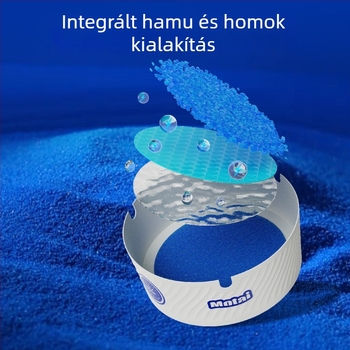 Egyszer használatos hamutartó beépített oltóhomokkal, műanyagból, nem importált, márkátlan, testreszabás nélkül, irodai és otthoni használatra