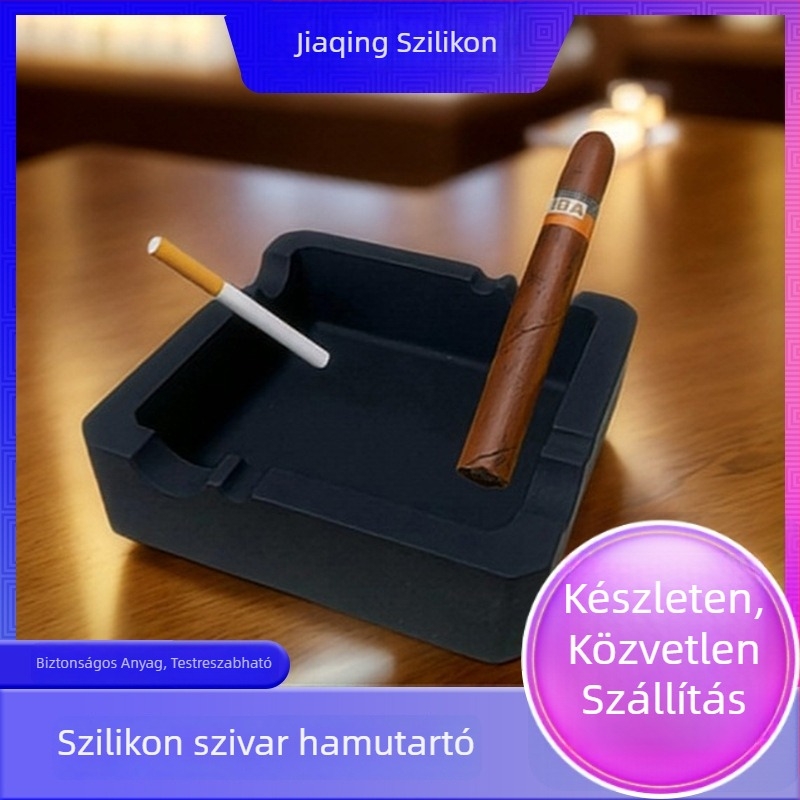 Szilikonból készült hamutál trabucokra logóval, japán minimalist stílus, újrahasználható, dekoratív és tároló funkcióval