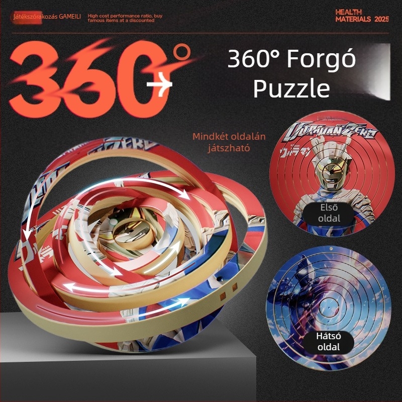 360°-os forgatható 3D puzzle | műanyag oktatási játék gyerekeknek 4–6 évesek, 160 darab