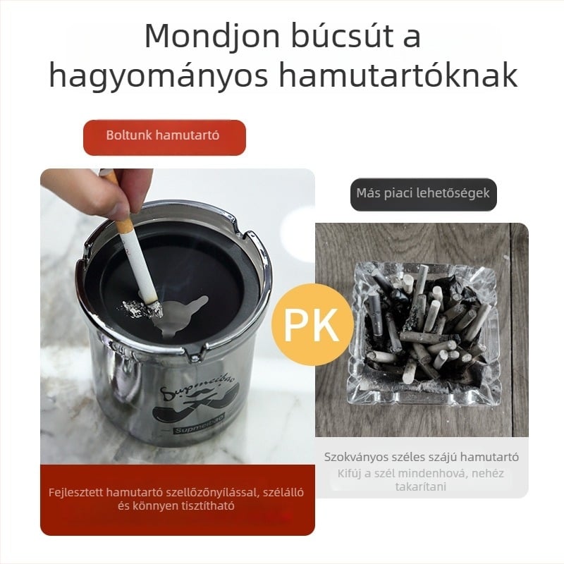 Üvegből készült hamutál asztali tölcsér dizájnnal, többfunkciós dekoratív, modern minimalist stílusban