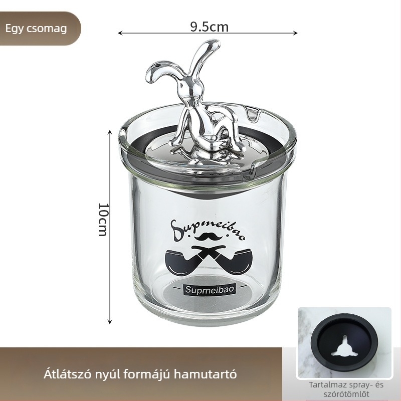 Üvegből készült hamutál asztali tölcsér dizájnnal, többfunkciós dekoratív, modern minimalist stílusban