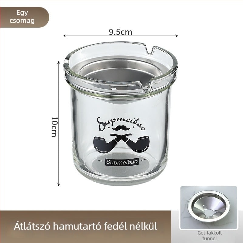 Üvegből készült hamutál asztali tölcsér dizájnnal, többfunkciós dekoratív, modern minimalist stílusban