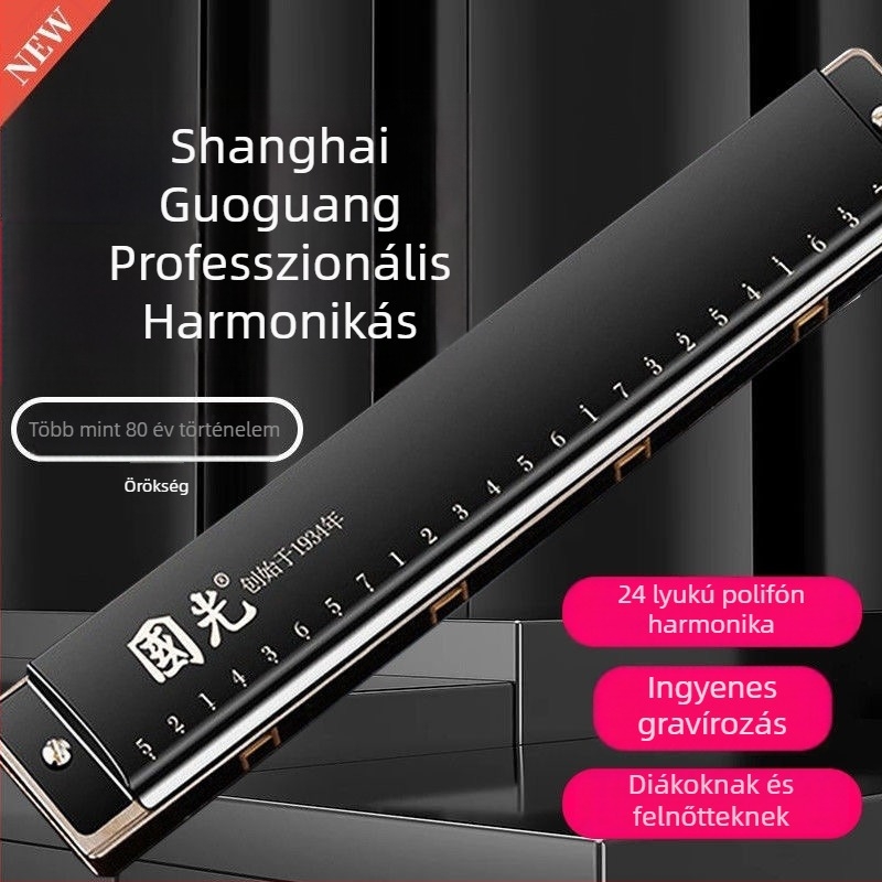 Guoguang GG24 polifonikus szájharmonika, 24 lyuk