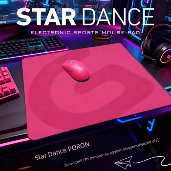 Gaming asztali egérpad, gumírozott felület, egyoldalas, csuklótámasz, hőátviteles kivitel