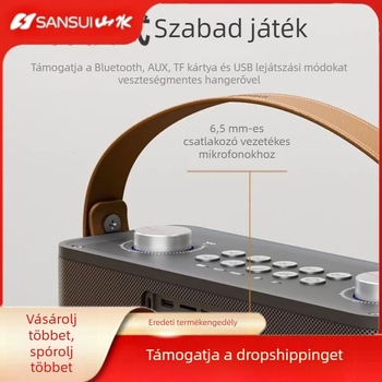 Bluetooth hordozható kültéri hangrendszer beépített akkumulátorral >6000mAh, 20W, 4-hangszóró horn, frekvenciaválasz 60Hz-15kHz, SNR ≥70dB