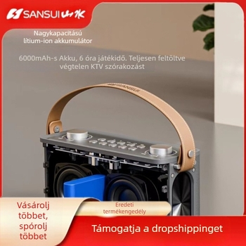 Bluetooth hordozható kültéri hangrendszer beépített akkumulátorral >6000mAh, 20W, 4-hangszóró horn, frekvenciaválasz 60Hz-15kHz, SNR ≥70dB
