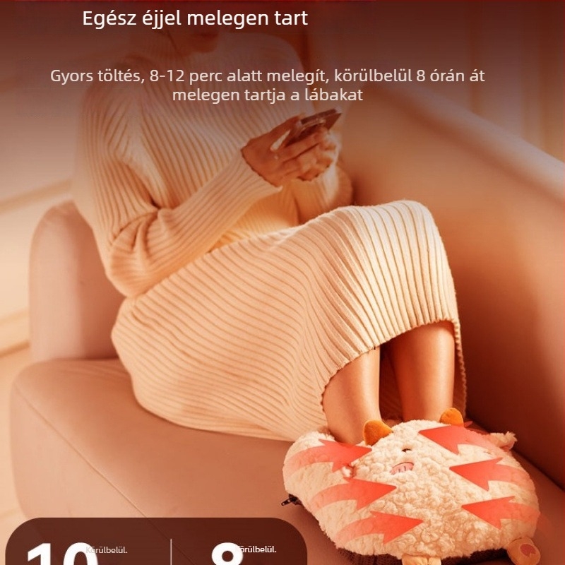 USB-melegítésű papucs — plüss felsőrész, uniszex