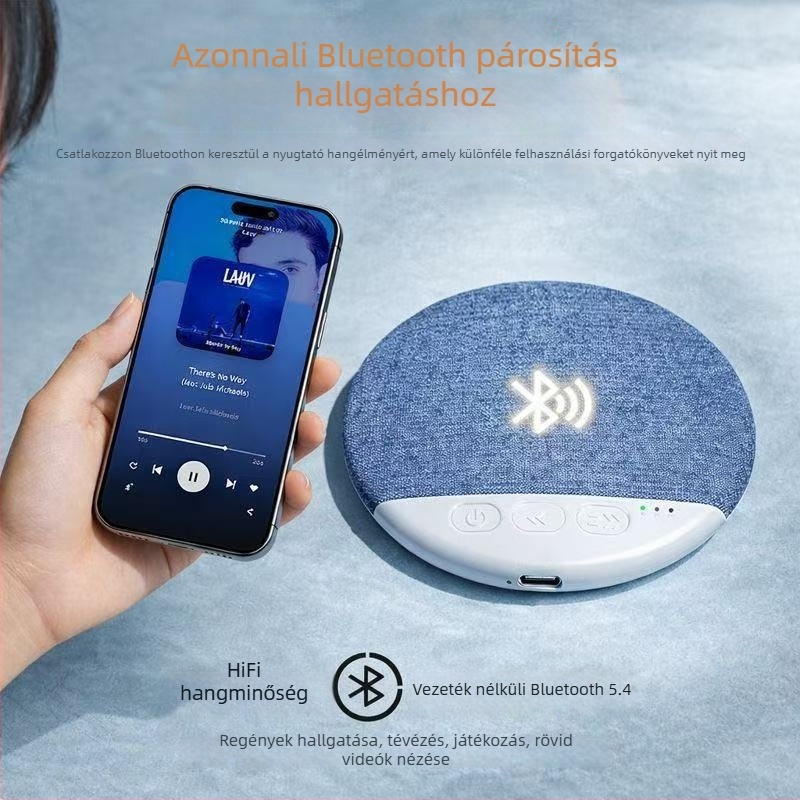 Párna alá helyezhető alvó hangszóró, kiváló hangminőséggel, többfunkciós Bluetooth hangszóró, fehér zaj