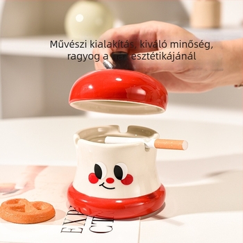 Kerámia hamutál fedővel, He youji, rajzfilmszerű stílus, egyszerű dizájn, tároló funkció