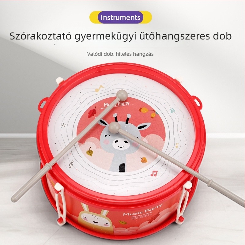 Gyerekeknek szánt hangszerkészlet — műanyagból, Orff-inspirált hangszerek, 4–6 éveseknek, színes dobozban csomagolva
