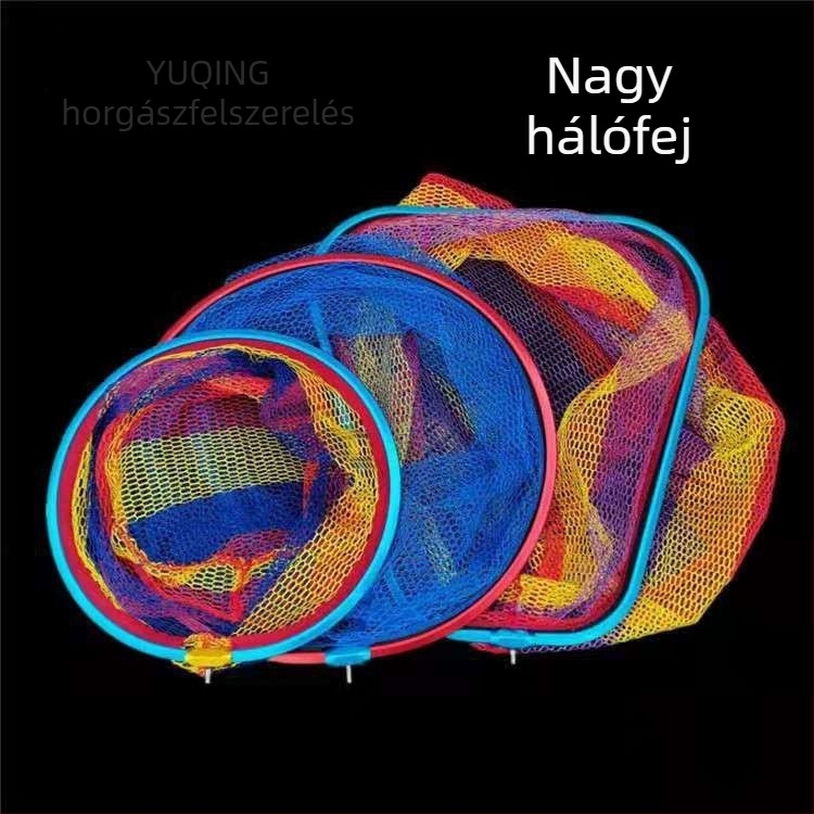 Alumíniumötvözetből készült halászati hálófej, nem hajtogatható, nylon hálóval, háromszög-körös dizájn, anti-akasztás