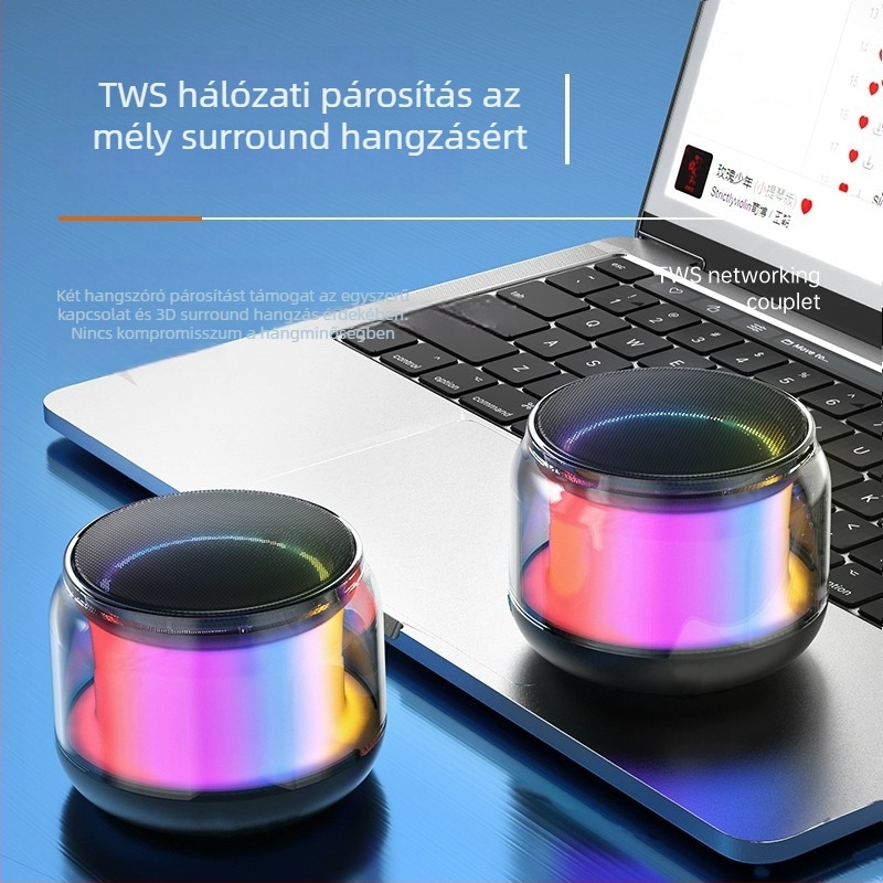 Ivivo S100 mini Bluetooth hangszóró asztali használatra – kiváló hangzás, 5W, Bluetooth 5.0, 100Hz-20kHz, SNR ≥70dB, beépített 300–500mAh akkumulátor