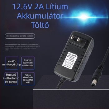 3S 18650 Li-ion akkumulátor töltő (Bevitel 100–240V, Kimenet DC12.6V2A, Töltési áram 2A)