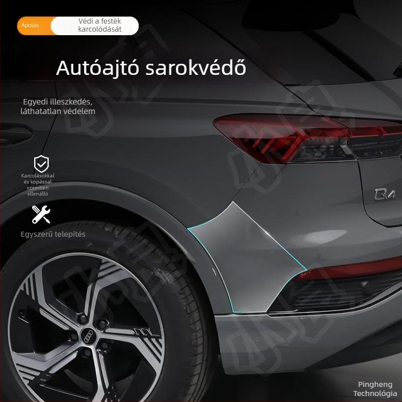 Chiwick TPU átlátszó védőfilm Audi Q4 e-tronhoz: első és hátsó ajtó sarkok és karosszéria oldalsó szegélyeinek védelme