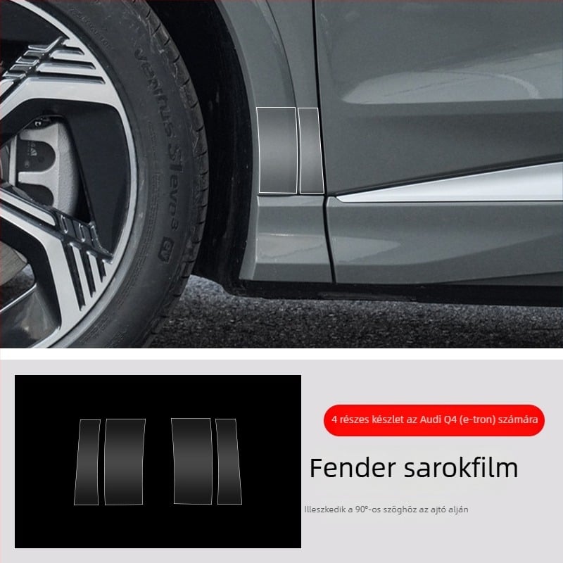 Chiwick TPU átlátszó védőfilm Audi Q4 e-tronhoz: első és hátsó ajtó sarkok és karosszéria oldalsó szegélyeinek védelme