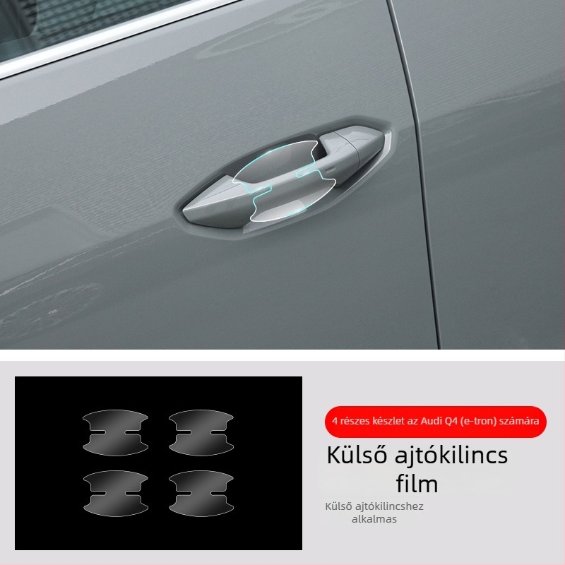 Chiwick TPU átlátszó védőfilm Audi Q4 e-tronhoz: első és hátsó ajtó sarkok és karosszéria oldalsó szegélyeinek védelme