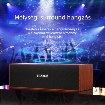 D01 asztali hangfal — USB csatlakozás, fa burkolat, 2 hangszóró, súly 0.8