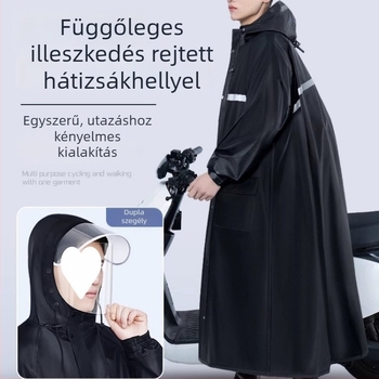 Kerékpáros esőkabát — PVC anyag, vékony, újrahasználható, PU ragasztó réteg