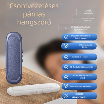 Alvásra tervezett csontvezetéses párna Bluetooth hangszóró – Bluetooth 5.3, frekvenciasáv 100 Hz–20 kHz, SNR ≥85 dB, beépített Akkumulátor 300–500 mAh, névleges teljesítmény 2,8 W