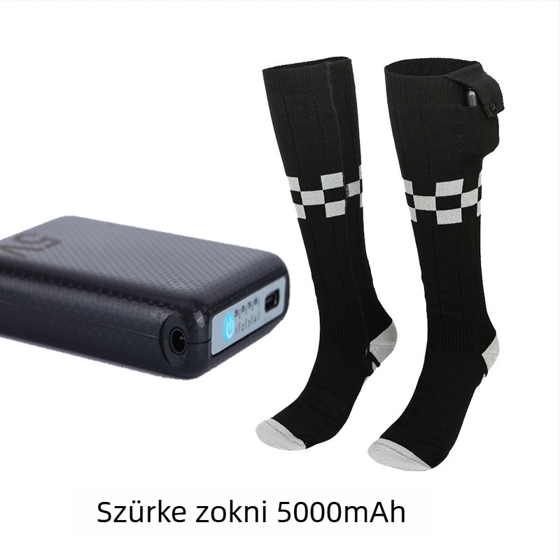 USB-s melegítő zokni, uniszex, bársonyos felsőrész, gumitalp, klasszikus kockás mintázat