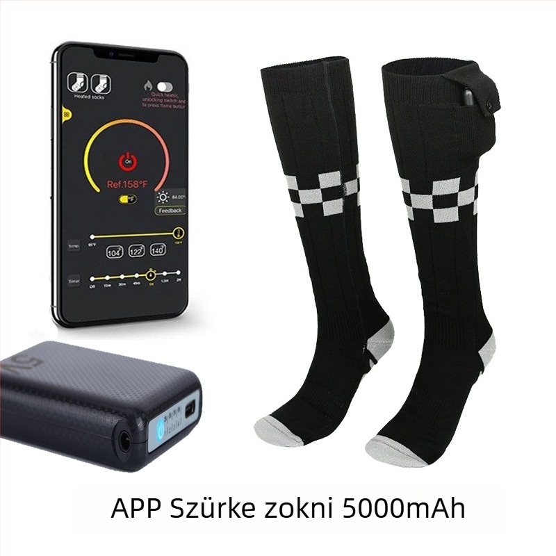 USB-s melegítő zokni, uniszex, bársonyos felsőrész, gumitalp, klasszikus kockás mintázat