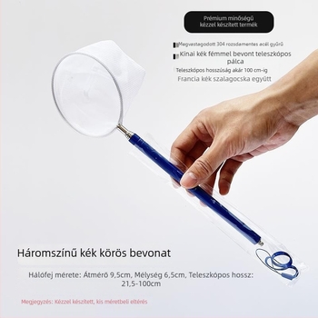 Rozsdamentes acélból készült akváriumi halászháló, kézi használat, sűrű 3D háló