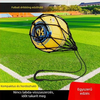 Futballjátékhoz hálós táska – Edzéssegéd, 1 labdát tart, polipropilén, testreszabás elérhető, beltéri/kültéri használatra