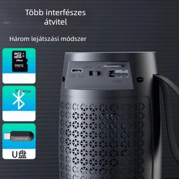 Bluetooth mini hangszóró kártyahellyel és LED világítással, hordozható vezeték nélküli hangszóró