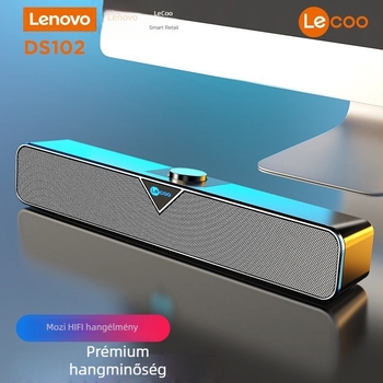 Lecoo DS102 Hosszú asztali vezetékes hangszóró subwooferrel és Bluetooth-szal, laptophoz és asztali számítógéphez