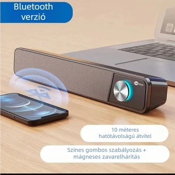 Lecoo DS102 Hosszú asztali vezetékes hangszóró subwooferrel és Bluetooth-szal, laptophoz és asztali számítógéphez