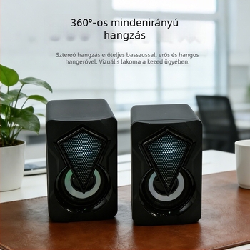 Bluetooth USB hangszóró notebookhoz – kompakt RGB multimédiás asztali hangszóró
