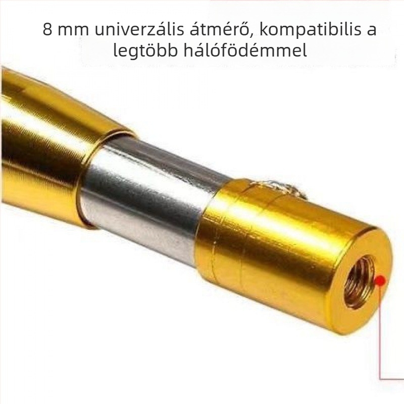 Teleszkópos halászhálóbot rozsdamentes acélból, vastagított kivitelben, többfunkciós halászathoz és gyümölcs szedéséhez