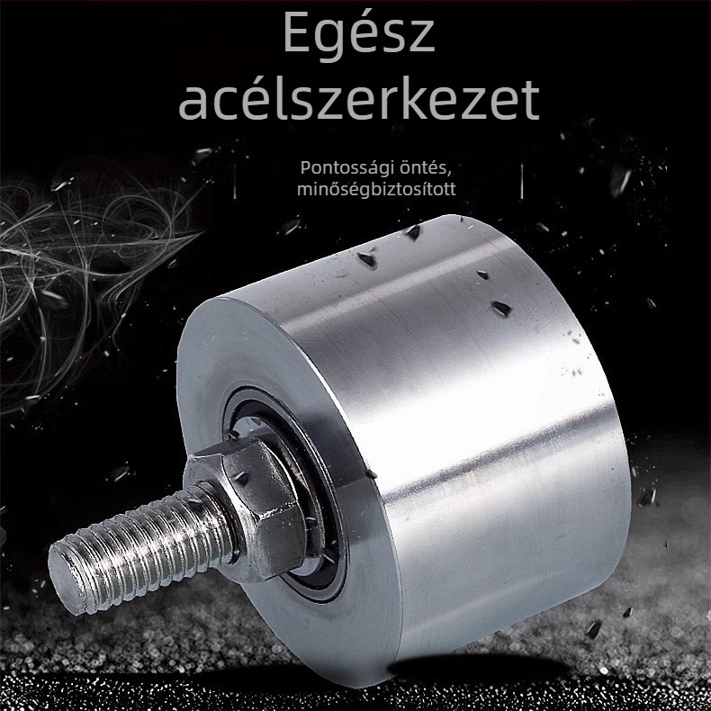 304 rozsdamentes acélból készült nehéz teherbírású emelő fix görgő sínkerekes Ø35mm, M8 tengely, modell 4516, maximális teher 100