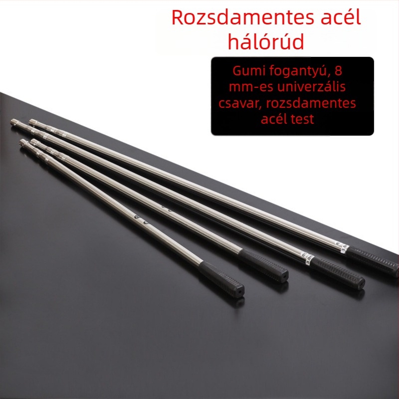 Rozsdamentes acél hálónyél, állítható hosszúsággal és zárható