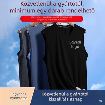 Személyre szabott férfi jéghatású ujjatlan sportos felső kosárlabdához, légáteresztő és gyorsan száradó, 2025 új modell