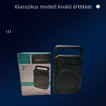 Vezeték nélküli Bluetooth hangszóró 1360 – Hordozható otthonra és kültérre, Karaoke, 10W, Bluetooth 5.0, 100Hz-20kHz, Beépített akkumulátor