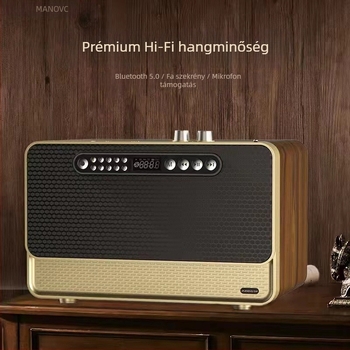 W2 fából Bluetooth hangszóró otthoni használatra TF-kártya foglalattal