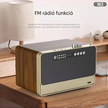 W2 fából Bluetooth hangszóró otthoni használatra TF-kártya foglalattal