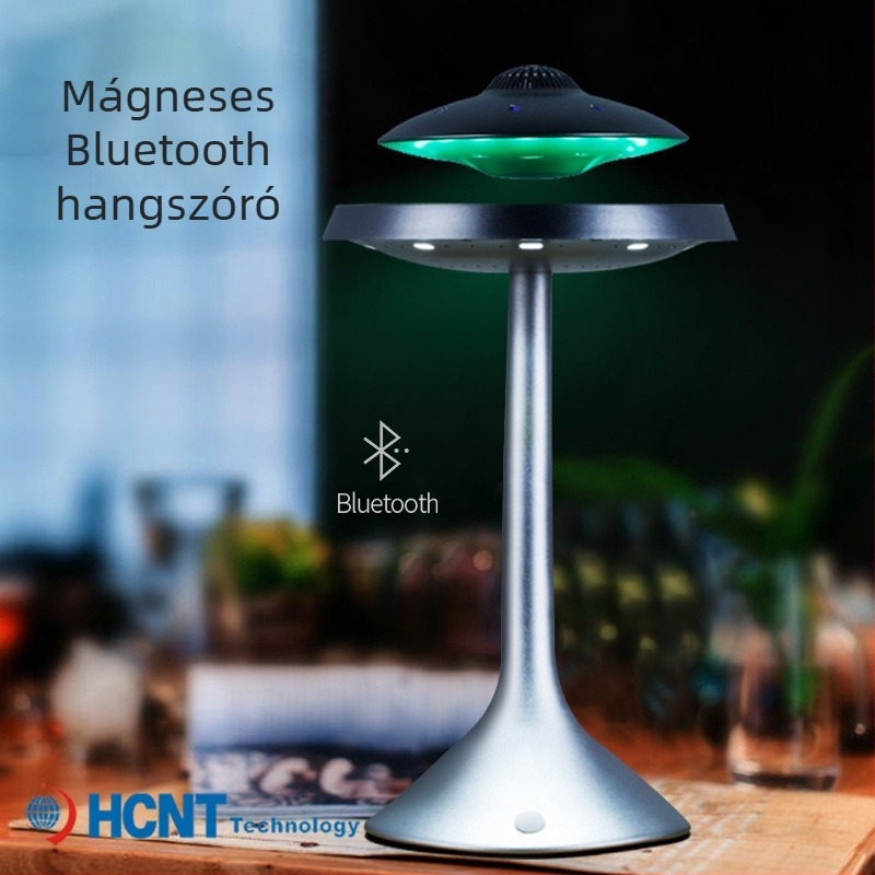HCNT mágneses levitációs UFO hangszóró Bluetooth-nal — 3D surround hangzás, intelligens vezeték nélküli hangszóró, Frekvencia 2.0