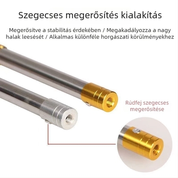 Rozsdamentes acélból készült teleszkópos rúd hálóhoz, halászathoz, gyümölcsszedéshez és üveg tisztításához