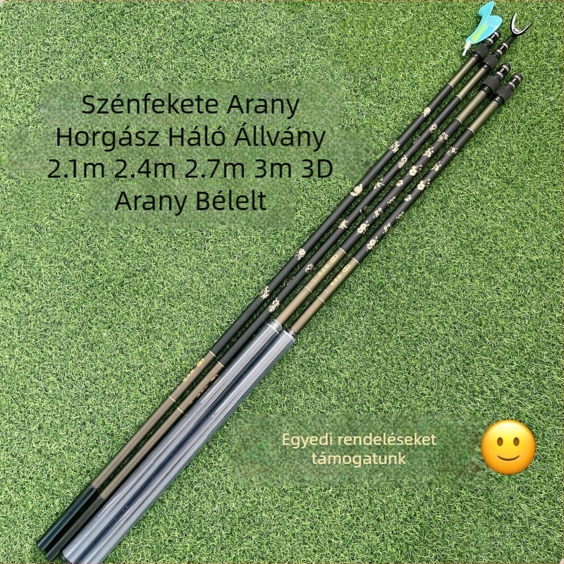 Szénszálas teleszkópos hálókeret habos markolattal