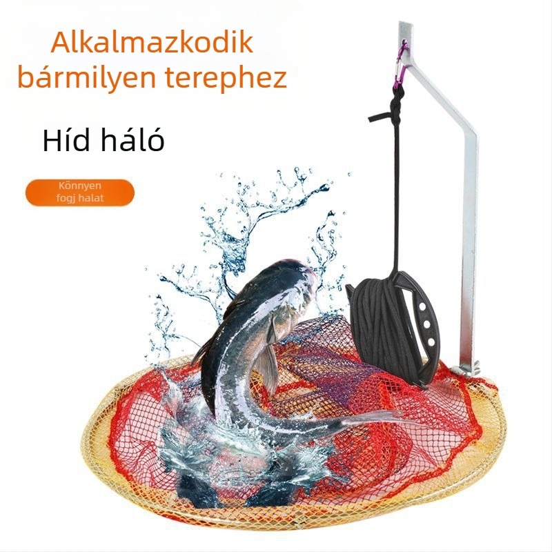Összecsukható rozsdamentes acél hídhorgász hálófeje kültéri használatra