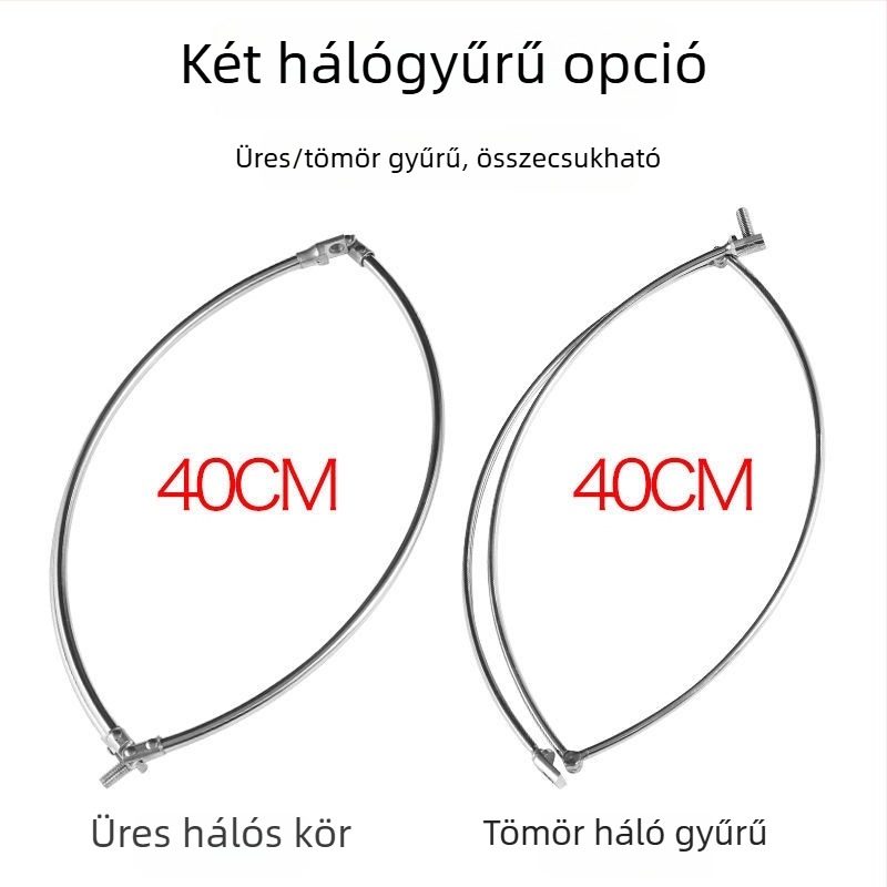Összecsukható rozsdamentes acél hídhorgász hálófeje kültéri használatra