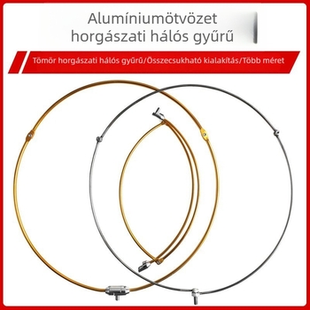 Titánötvözetből készült hálógyűrű, tömör gyűrű, ultra-könnyű, ultra-kemény, összecsukható kerek keret, extrán vastag tengeri horgászathoz