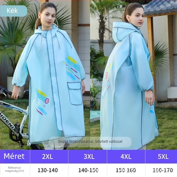 Gyermek EVA esőponcsó — hosszú, teljes testet fedő dizájn, rajzfilmszerű stílus, nyomtatott logó, testreszabható